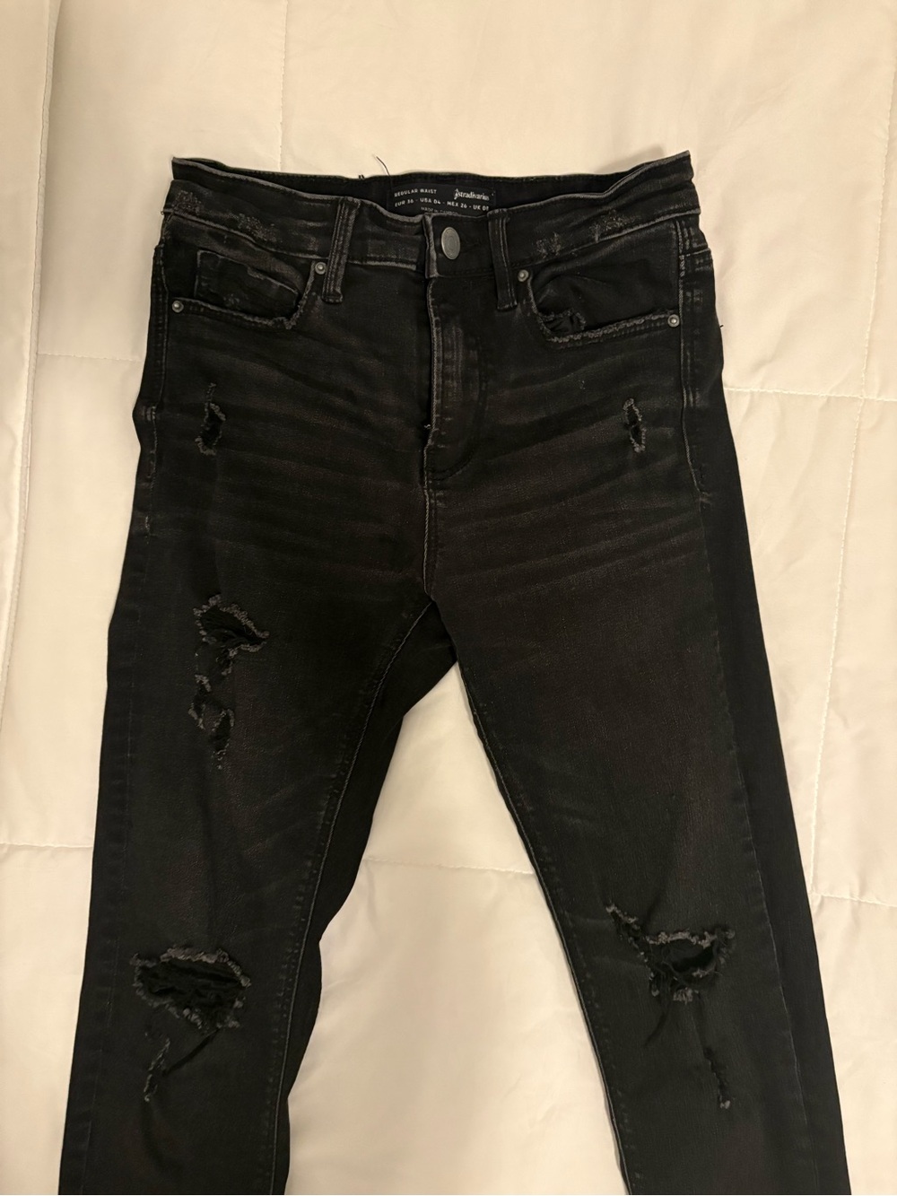 stradivarius Black Ripped Skinny Jeans